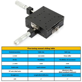 Manual XY Linear Stage,100mm Manual XY Sliding Table,Micrometer Trimming Platform,Precision Machining,for Precision Inspection, Equipment Positioning etc