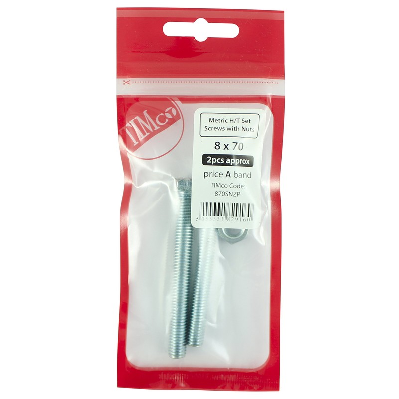 TIMCO BZP Hex Set and Nut - M12 x 100