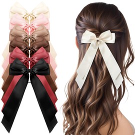 6 Pcs Hair Bows for Women Hair Ribbon for Women Satin Bow for Hairs Cute Bow Hairs Ties with Elegant Long Tails Vintage Charming Accessories(6 Colour)