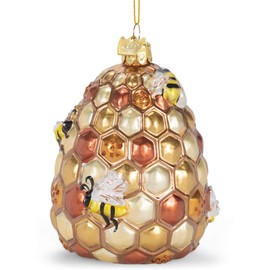 Kurt Adler Noble Gems Bee-Hive Glass Ornament