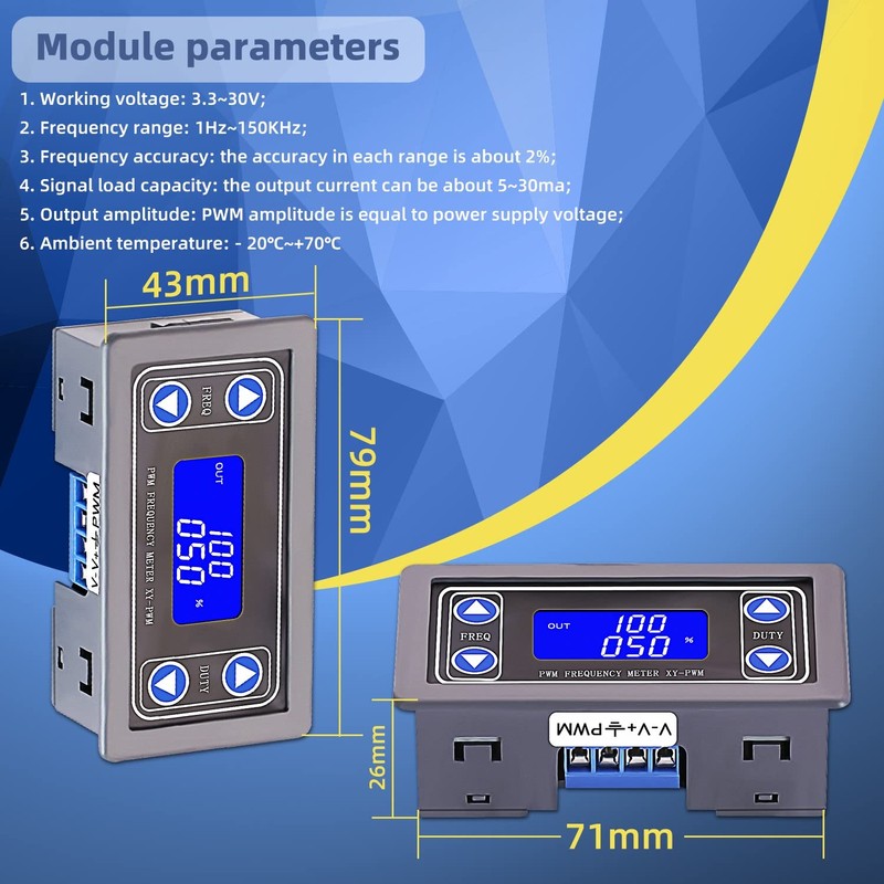 CenryKay Adjustable Signal Generator,PWM Pulse Frequency Duty Cycle Rectangular Wave