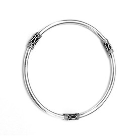 925 Sterling Silver Slave Bali Balinese BANGLE Bracelet Circumference 22 cm / 70 mm Diameter