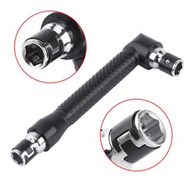 Tyenaza L-Shape 1/4 Inch Hex Socket Wrench Double Head 90 Degree Right Angle Screwdriver Bits Hand Tool (Black)