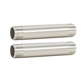 ChillWaves 304 Stainless Steel Pipe Fitting, Nipple Cast Pipe 1" NPT Male x 1" NPT Male Thread 6" Length(150MM)(2-PACK)