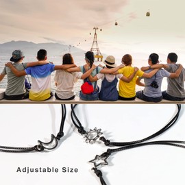 3 Pcs Friendship Promise Bracelets, Adjustable Distance Matching Bracelets for Best Friends, Family& Sisters, Friendship Bracelets Birthday Gift for Girlfriend Boyfriend Teen Girls Women Men