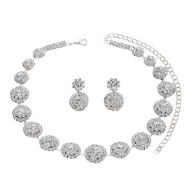 FDEETY Jewellery Set for Women Crystal Teardrop Necklace and Earrings Set Rhinestone Jewellery Set Wedding Jewellery Bridal Jewellery Sets Prom Costume Jewellery Set Gift for Women, Gemstone