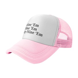 Wine Em Dine Em Sixty Nine Trucker Hat Funny Baseball Caps Unisex Classic Mesh Fishing Hat for Men and Women Black, Pink, One Size