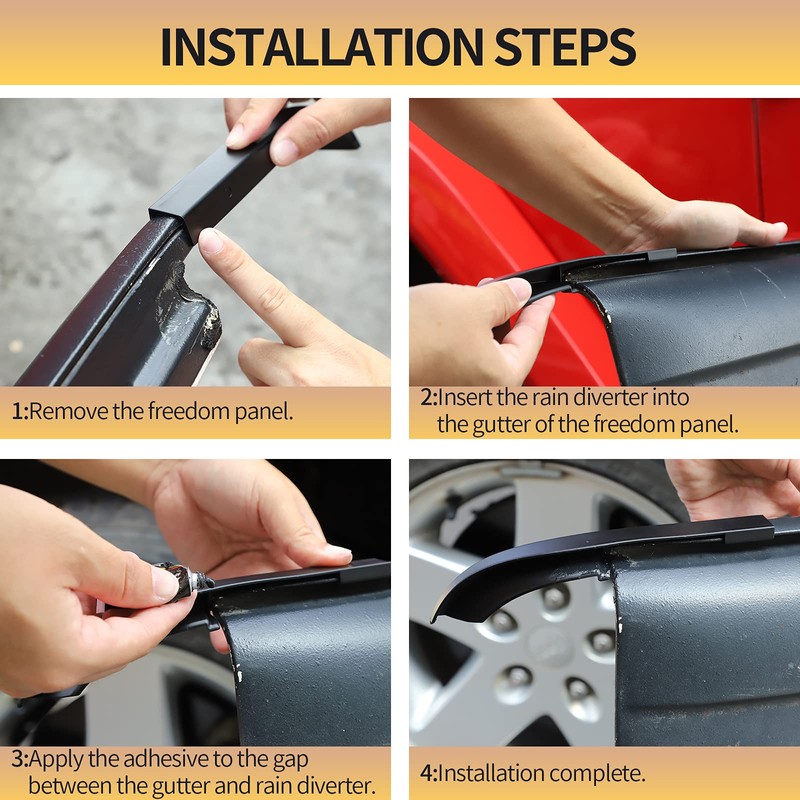 JeCar JK Hardtop - Extensión de canalón de lluvia para