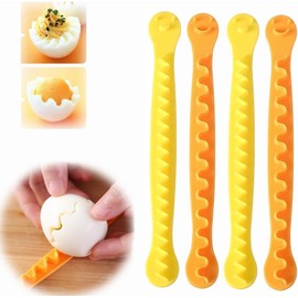 Norhogo Pack of 4 Egg Cutting Tool, Boiled Egg Cutting Tool, Egg Cut Flower Styler, Egg Modelling Tool, Zigzag, Wavy for Cutting Hard Boiled Eggs
