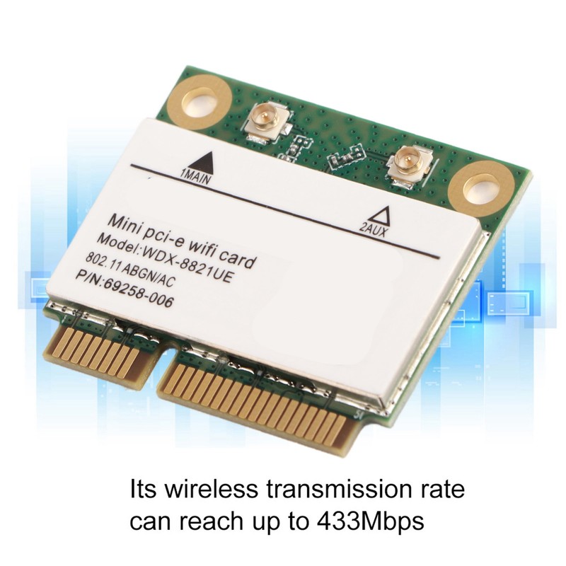 Dual Band 2.4G/5Ghz Network Card 433Mbps WIFI Mini PCI‑E Wireless