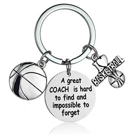 Coach Keychain Sports Gifts for Coaches Basketball Coach Baseball Coach Gifts Running Coach Gifts Volleyball Coach Keychains (for Basketball Coach)