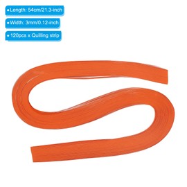 PATIKIL Quilling Strips Paper 120pcs 1/8"(3mm) 54cm Origami Paper Quilling Strip for Art DIY Hand Craft Christmas Orange Red