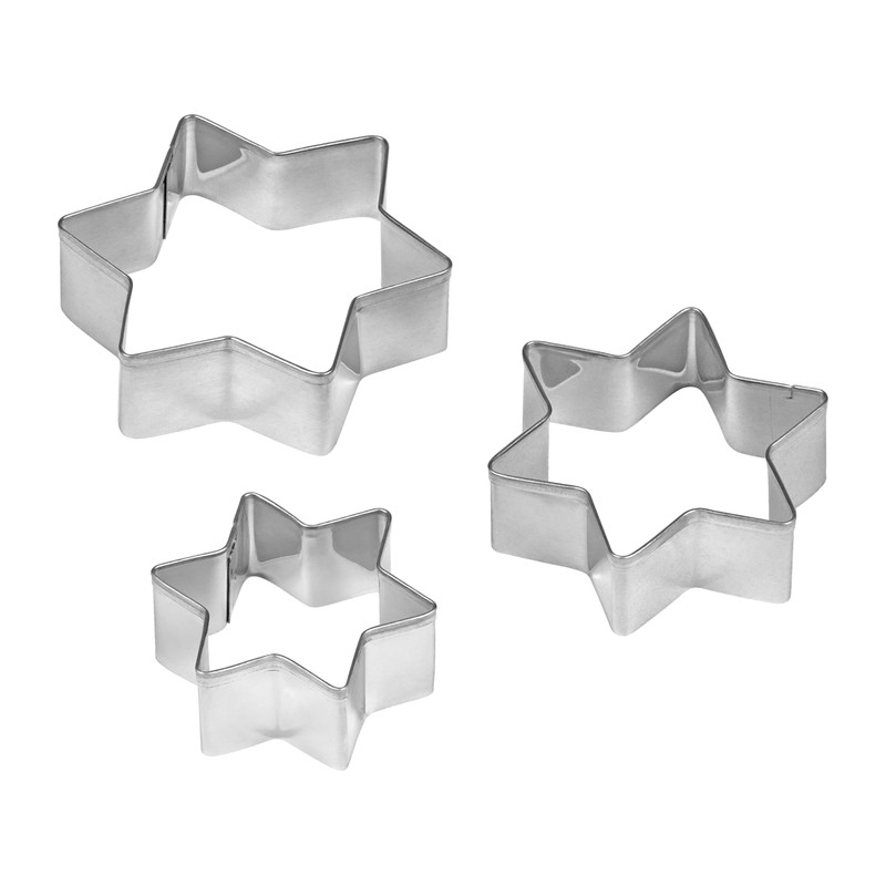 Tala Stainless Steel Star Design Cookie Cutters, Set of 3