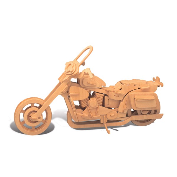 Puzzled 3D Puzzle Motorcycle Wood Craft Construction Model Kit, Fun