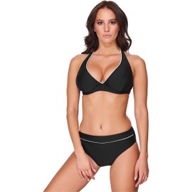 Merry Style Women's Bikini Set 74RN24 - black/white, size: 80F