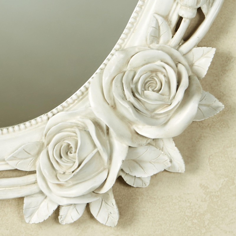 Touch of Class Rose Melody Antique White Wall Mirror