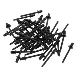 TUCKBOLD Open End Large Flange Blind Rivets Black 50 Pcs 4.8mm Grip Diameter 6mm Grip Length 9.5mm Flange Diameter Stainless Steel