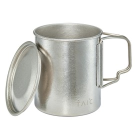 TAIC Titanium Ultralight Mug with Lid, 450ml Portable Collapsible Single Camping Cup, Titanium Mountain Mug for Camping (450ml,Starry Silver)