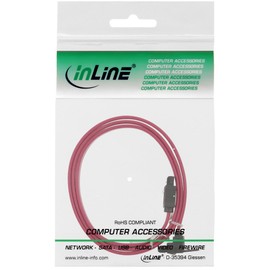 InLine SATA 6Gb/s Cable with Latch Angled 0.75m