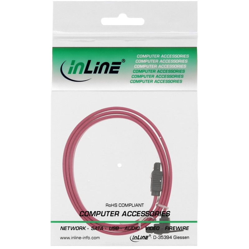 InLine SATA 6Gb/s Cable with Latch Angled 0.75m
