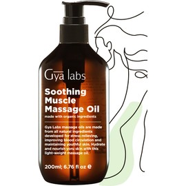 Gya Labs Soothing Sensual Massage Oil for Sore Muscles - Massage Oils Crafted with Eucalyptus, Peppermint, Cinnamon Bark, Lemongrass, Jojoba & Argan Oils - Massage Oil for Massage Therapy (200 ml)