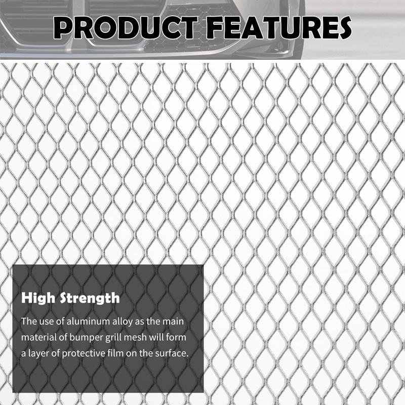 40x13" Car Grill Mesh for Bumper,Cuttable Metal Mesh Grill with