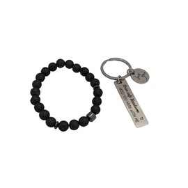 ZOLIVIE Drive Safe Keychain & Bracelet for Men-Car Keyring-Car Keys Accessories- Gift Idea for him-Husband Boyfriend Friend Dad Son-Love You Key Ring-Cute & Thoughtful Gift (Silver)