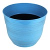 Garden Elements Glazed Brushed Happy Large Plastic Planter, Dark Teal,