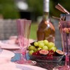 MATANA 100 Premium Pink Plastic Champagne Glasses with Glitter, 150