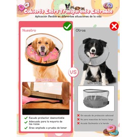 SCHIB Collar Inflable De Recuperación para Gato y Perro, Desmontable Collar Isabelino con Bomba Después De La Cirugía, Evita Mordida y Arañazo, Dona para Perro