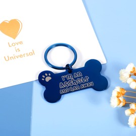 Funny Dog Cat Tag for Small Big Large Dogs Engraved Dog Collar ID Name Tag for Pet Cats Dogs Kitten Kitty New Puppy Fur Pups Doggy Moggy Puss Stainless Steel