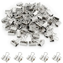 Paquete de 100 mini clips plateados para carpeta de 5/8 pulgadas (15 mm), pinzas de papel pequeñas pequeñas pequeñas pinzas de papel para oficina, hogar, escuela, negocios, 0.5 pulgadas