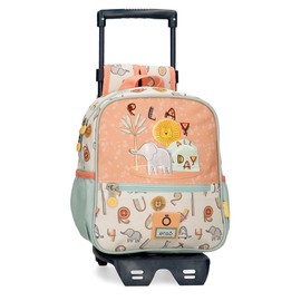 Enso Play All Day Kids Backpack School Backpack Polyester Double Multi Directional Swivel Wheels Multi-Use, Colourful, Backpack 23 + Trolley