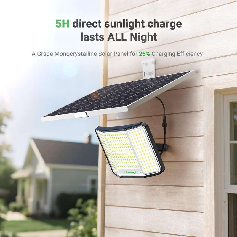 intelamp Solar Flood Lights Outdoor Waterproof, 20000mAh 251 LED 2000LM