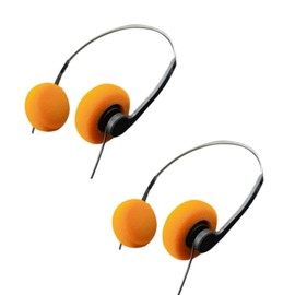 2 Pieces Orange Retro Over-Ear Headphone,Vintage Feelings Headphone, Retro Lightweight Earphones, Hi-Fi Stereo Earphone Headset,Walkman Headphone, for Most Mobile Phones Playback Pevices Headphones