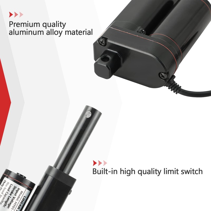 MAOPINER 2" DC12V Stroke Linear Actuator with Mounting Bracket, 900N(202lbs)