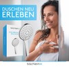 Bächlein Universal Shower Head with 3 Jet Types, Easy to