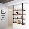 HBLYJS Industrial Pipe Shelving System with 4 Tiers, Black Iron