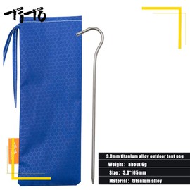 TITO Titanium Shepherd's Hook Tent Stakes Tent pegs Nail pegs Dia 3.0mm and Length 165mm only 6.1G.(Pack of 6) (Silver)