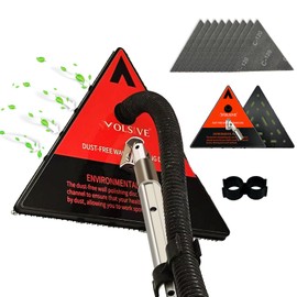 Triangular Drywall Sander 11 Inch with 9Pcs Hook and Loop Sandpaper,Pole Sander Head for Wall Polishing with Aluminum Alloy Rotating Hinge and Vacuum Collector Achieve a Dust-Free Working Environment
