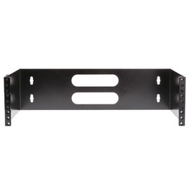 3U Hinged Wall Mount Patch Panel Bracket - 19" Patch Panel Swing Rack for Shallow Network Equipment, 6 Inch Deep, Dimensions: 5.25 (H) x 19 (W) x 5.8 (D) inches, Black, Cablewholesale