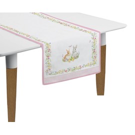 Happy Easter Set of 2 Table Runners 45 x 140 cm 100% Cotton