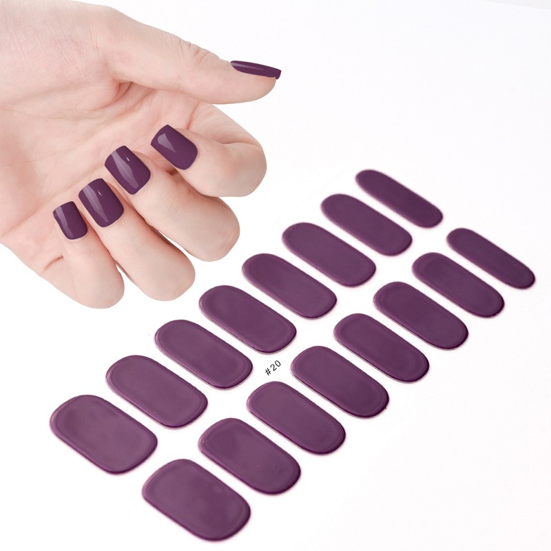 Semi-Cured Gel Nail Strips for DIY Manicure – 14/16 Full-Cover