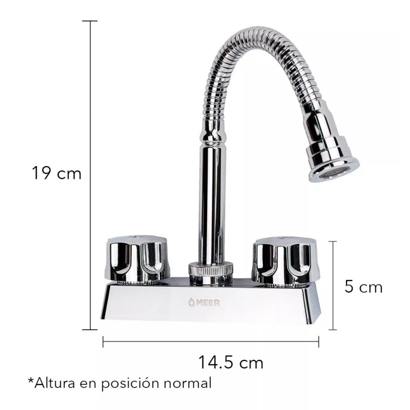 CNX Meer Mezcladora Con Cuello Flexible Para Lavabo Cromada
