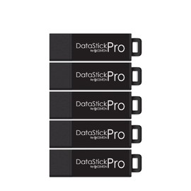 Centon Electronics MP Essentials DataStick Pro USB 3.2 Gen1 Flash Drive, 64 GB, 5 USB Flash Drives, 5 Bulk Pack, Black