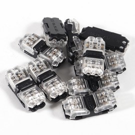 10PCS Low Voltage Wire Connectors, 2 Pin 2 Way Universal Compact Wire I Shape Terminals, Toolless Wire Connectors, 2 Way Automotive Quick Splice Wire Wiring Connector for AWG 20-24