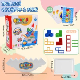 StarryTiger Tetris Tower Game, 48-Blocks Swing Stacking Balance Game, Tetra Tower Game, Decompression Balance Building Blocks, Tetris DIY Assembly Games for Boys Girls from Years 5+