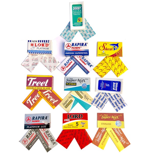 20 Double Edge Razor Blades Sample Pack (2x each)