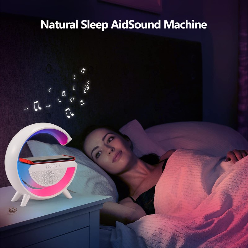 LED Table Lamp with Wireless Charger, RGB Color Changing Ambient