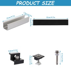 ZOFUN 6 Solar Panel Mount Kit 12 cm and Accessories Mounting Solar Panel Black Anodised 30-35 mm Solar Panel Bracket Solar Mounting Flat Roof for Trapezoidal Sheet Flat Roof Mounting PV Mounting Set